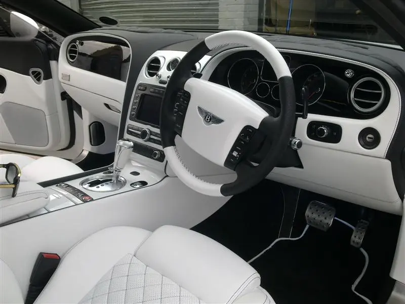 custom interior of a car upgraded through a modification service